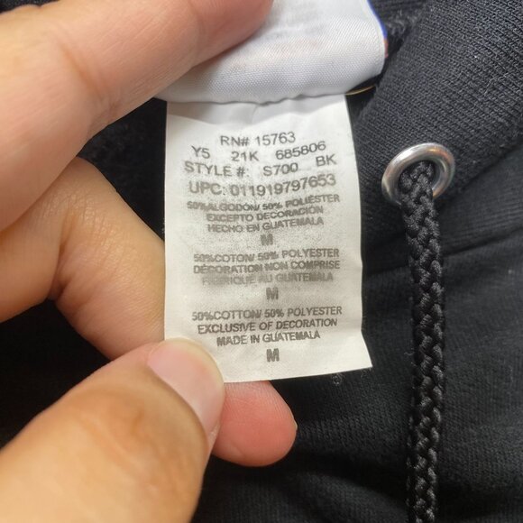 Champion Eco Authentic Black Hoodie MS Lacrosse Print Green Logo Mens Size M - Picture 4 of 12